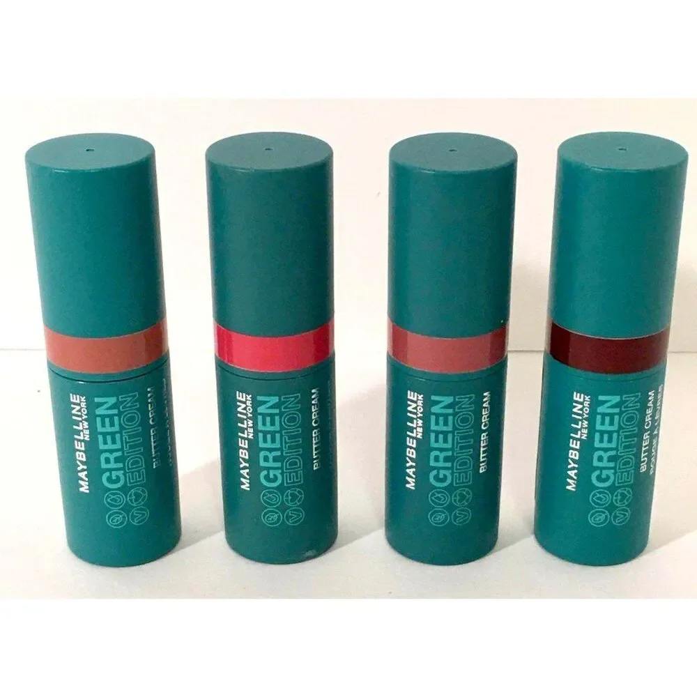 4x Maybelline Green Edition Butter Cream High Pigment Bullet Lipstick NEW